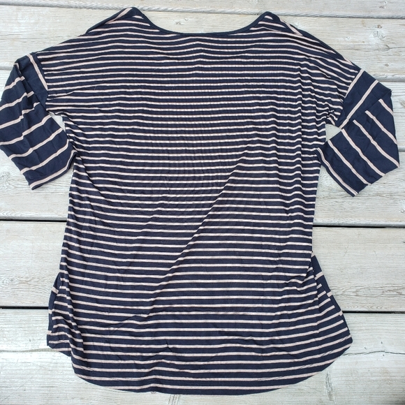 NWT Cynthia Rowley striped 1/2 sleeve top - Picture 2 of 3